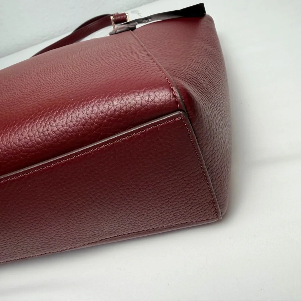 Kate Spade New York Monica pebbled leather Deep Red Satchel Bag - Picture 11 of 14